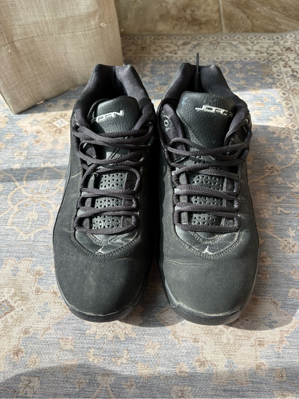 Jordan Men's Black Athletic Sneakers with Subtle Logo
